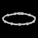 1.10 Carat .925 Sterling Silver Round Stone CZ Cubic Zirconium Bracelet