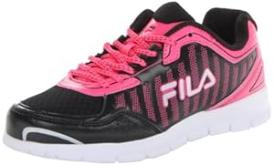 Fila Women's Winsprinter Running Shoe,Black/Neon Pink/White,9.5 M US