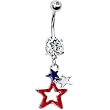 Patriotic Stars Dual Gem Belly Ring
