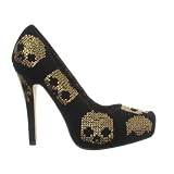 Iron Fist Heels Platform Gold Star Court Shoes Size 3-8