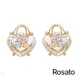 Rosato! Made in Italy Elegant Earrings With Super Clean G/VS Diamonds and Quartz Made of 18K Gold