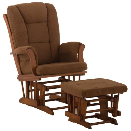 Stork Craft Tuscany Glider and Ottoman, Cognac/Chocolate