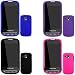 iFase Brand Samsung Transform Ultra M930 Combo Rubber Black + Rubber Blue + Rubber Purple + Rubber Hot Pink Protective Case Faceplate Cover for Samsung Transform Ultra M930