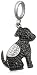 Sterling Silver Black and White Diamond Charm