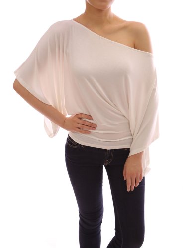 PattyBoutik Kimono Sleeve One Shoulder Tops