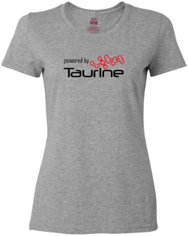 ShirtLoco Women's Powered By Taurine T-Shirt, Athletic Heather Extra Large