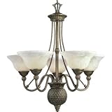 Progress Lighting P4010-86 5-Light Savannah Chandelier, Burnished Chestnut