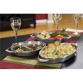 Calphalon Contemporary Stainless Appetizer Dishes Set of 3 by Calphalon