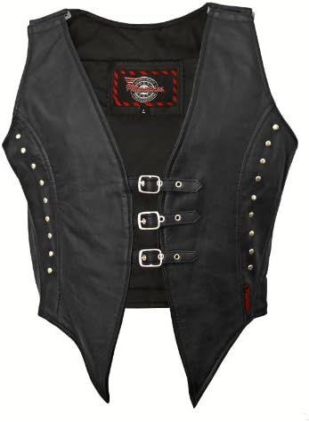 Milwaukee Motorcycle Clothing Company Women's Illusion Vest with 3-Buckle Closure (Black, XX-Large)