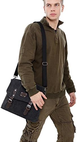 ANDP Classic men's shoulder-slung canvas bag art fresh and stylish versatile canvas bag , army green