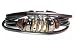 5 Strand Leather Zen Bracelet, Silver Beads, title=