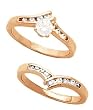 14K Rose Gold Diamond Wedding Set - 0.49 Ct.