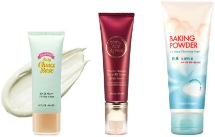 Korean Cometics, Etude House, Sweet Recipe Baby Choux Base #1 Mint Choux + Total Age Repair BB Cream No.2(Natural Beige) + BB Deep Cleansing Foam Set