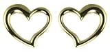 9ct Yellow Gold Heart Stud Earrings