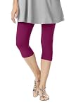 Magenta Cotton Capri Leggings - XXL