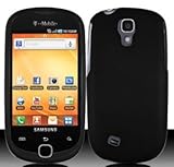 Samsung Gravity Smart T589 Rubberized Hard Phone Cover Protector Case - Bla ....
