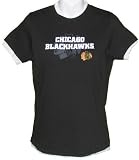 Womens Chicago Blackhawks Black Team Cap Sleeve Tshirt