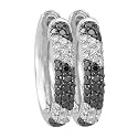 14K White Gold Round White & Black Diamond Earrings (0.67 ctw, GH, SI1)