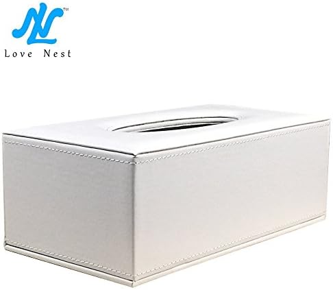 Love Nest Soft Sheep Pu Leather High Class and Fashionable Tissue Box Rectangle Large Size (smooth white)