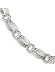 Leslies 14K White Gold Fancy Link Bracelet Length 7"