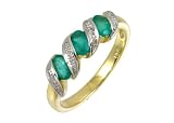 Bague PR6270 DIA+EMERALD Femme Or jaune 9 carats