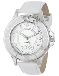 XOXO Womens XO3187 Silver Dial White Strap Watch