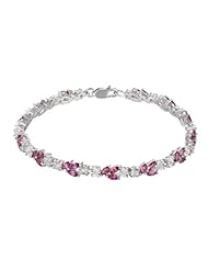 Rhodolite and Diamond Accent Bracelet in Sterling Silver
