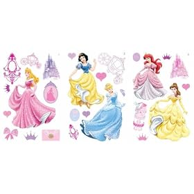 Disney Princess Glittering Quick-Sticks 62 Piece Sticker Set
