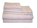 Hollister 100-Percent Cotton Velour Rib With Rayon Dobby 6-Piece Towel Set, Ecru