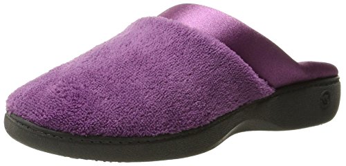 ISOTONER Women's Micro Terry PillowStep Satin Cuff Clog