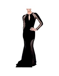 Polyester/Spandex Round Neck Cocktail Full Length Mesh Polka Dot Print Party Dress/Maxi Dress 