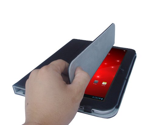 iShoppingdeals - for Toshiba Excite AT305 / AT300 Tablet PU Leather Folio Cover Case, Black