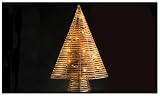 Snow White Light Up Gold Rattan Christmas Tree with Glitter, 21-inch
