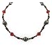 Rojo Hematite Tone Onyx and Siam Red Hues Beaded Necklace
