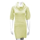 Off White Elbow Sleeve Cowl Neck Sweater Dress