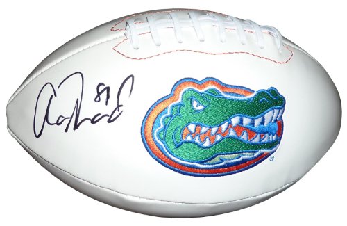 Aaron Hernandez Autographed Football - Florida Gators Logo - Autographed Footballs