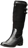 Hush Puppies Women's Leslie Chamber Riding Boot, Black Waterproof Leather/Suede, 9.5 M US