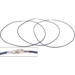 Leather Cord Necklaces Purple 18" 3Pcs