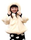 (コ-ランド) Co-land プリンセス 子供服 ファーコート フェイク 毛皮 キッズ ガールズ ジャケット 女の子 フード アウターウエア ベビー 冬着 女児綿服 オフホワイト 110