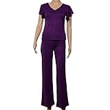 Great Value Yoga Clothing Modal Falbala Short-sleeve Yoga Clohting Suit Size S Purple