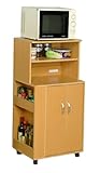 ABC Kitchen Microwave Cart with Spice Rack and Electrical Socket