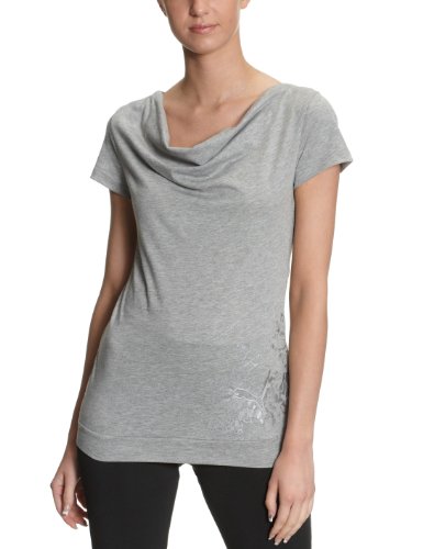 PUMA Damen Top Graphic II Drapy, athletic gray heather, L