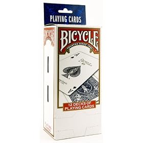 Bicycle Poker Size Standard Index Playing Cards, 12 Deck Player’s Pack