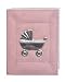 4X6 1-UP 100 PHOTO BABY SILVER METAL APPLIQUE SEWN MEMO ALBUM - PINK CARRIAGE - Photo Album