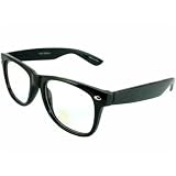 Nerd Glasses Buddy Holly Wayfarer Black Frame Clear Lens