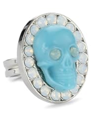 Tarina Tarantino "Classic" Turquoise-Color Skull Ring, Size 6.5