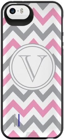 Uncommon LLC Soft Chevron Monogram V Power Gallery Battery Charging Case for iPhone 5/5S - Retail Packaging - Multicolored