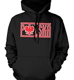 Polska Eagle Mens Polish Sweatshirt, Poland Pride Eagle Design Pullover Hoodie