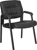 Black Leather Guest Chair / Reception Chair [BT-1404-GG]