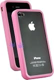 iGg Candy TPU Case with Frosted ABS Plate For iPhone 4 - Candy Pink